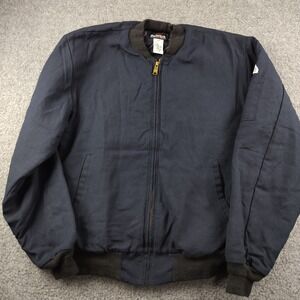 Bulwark FR Nomex IIIA Flame Resistant Bomber Jacket Navy Blue Mens Medium
